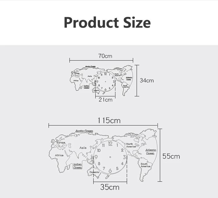 Современные дизайнерские часы для гостиной Большая карта мира настенные часы фон 3D акриловые наклейки настенные часы