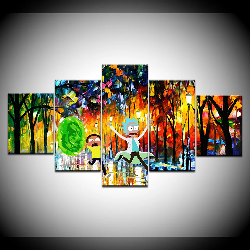 5piece-Poster-Canvas-Rick-and-Morty-frightened-wall-posters-Print-On-Canvas-Art-Painting-For-home (3)