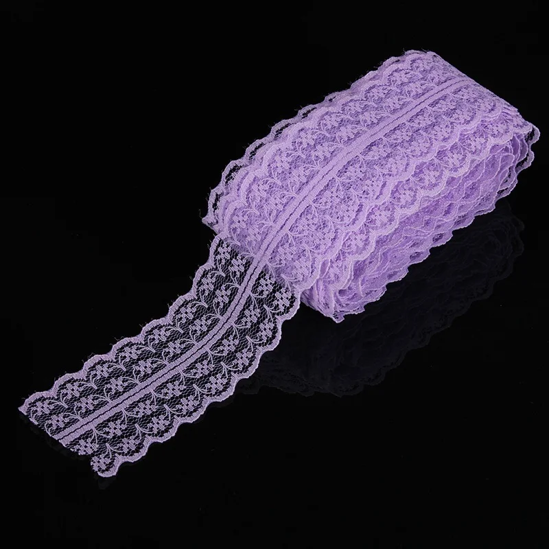 Кружевной ткани отделкой лента для самодельного украшения одежды аксессуары 50 ярдов/мм Лот 45 мм ширина белый великолепные дешевые banrd BITFLY с - Цвет: Lavender