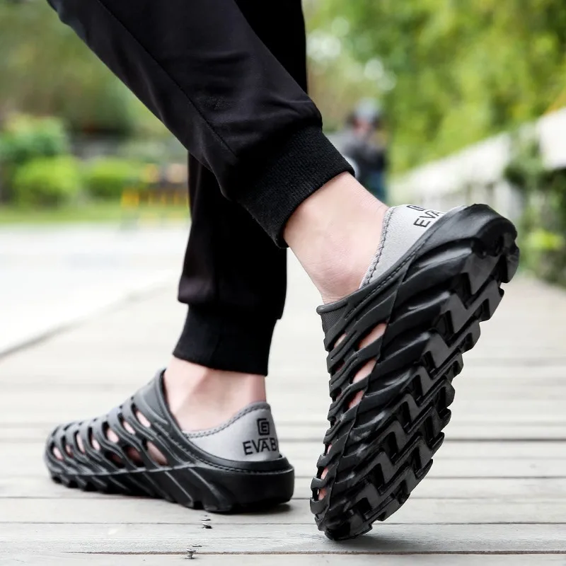 JAYCOSIN мягкие сандалии большого размера удобные мужские водонепроницаемые пляжные сандалии эластичная обувь на каблуке для отдыха на открытом воздухе APR3