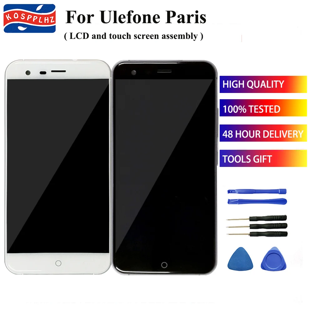 

AAA+High Quality For Ulefone Paris LCD Display and Touch Screen Assembly+frame Digitizer Replacement Accessories 5.0 inch+tools