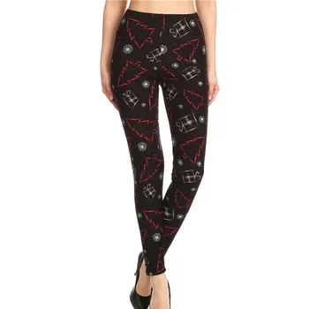 

Women Casual Elasticity Skinny Printed Stretchy Pants Leggings Trouser Christmas Leggings