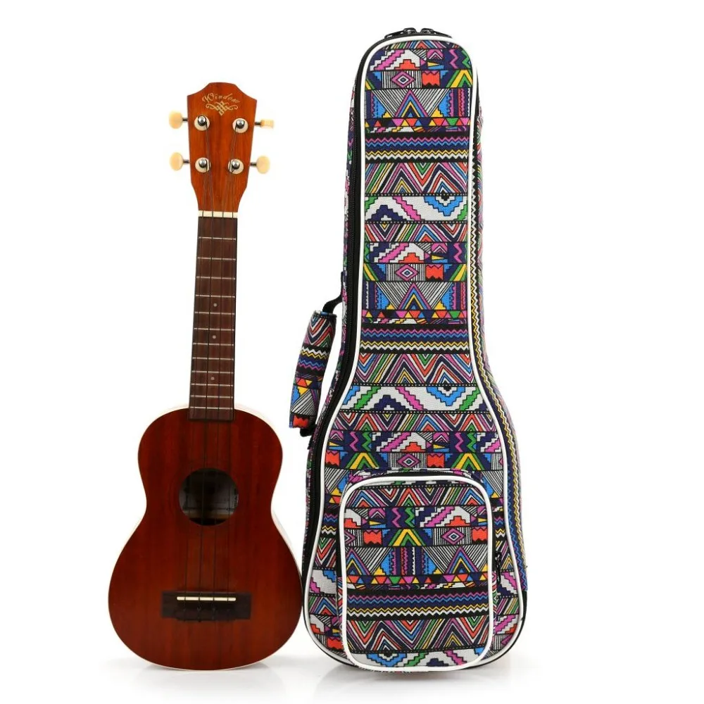 

New Portable 21 23 26 inch soprano concert tenor ukulele case small bass guitar bags soft gig cover backpack lanikai colorful