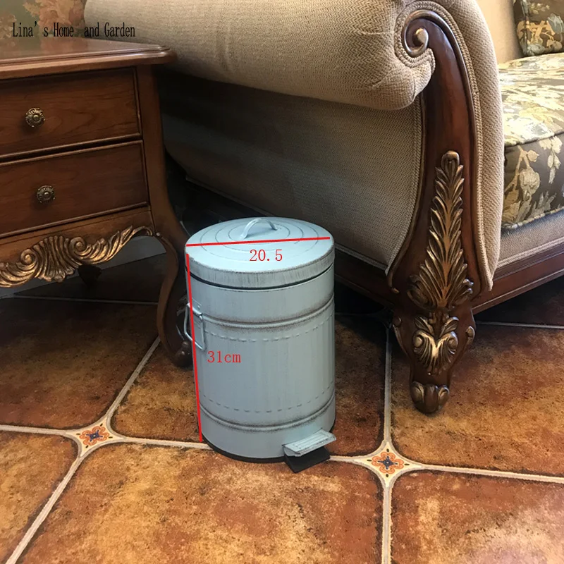 small loft retro metal vintage trash bin (3)
