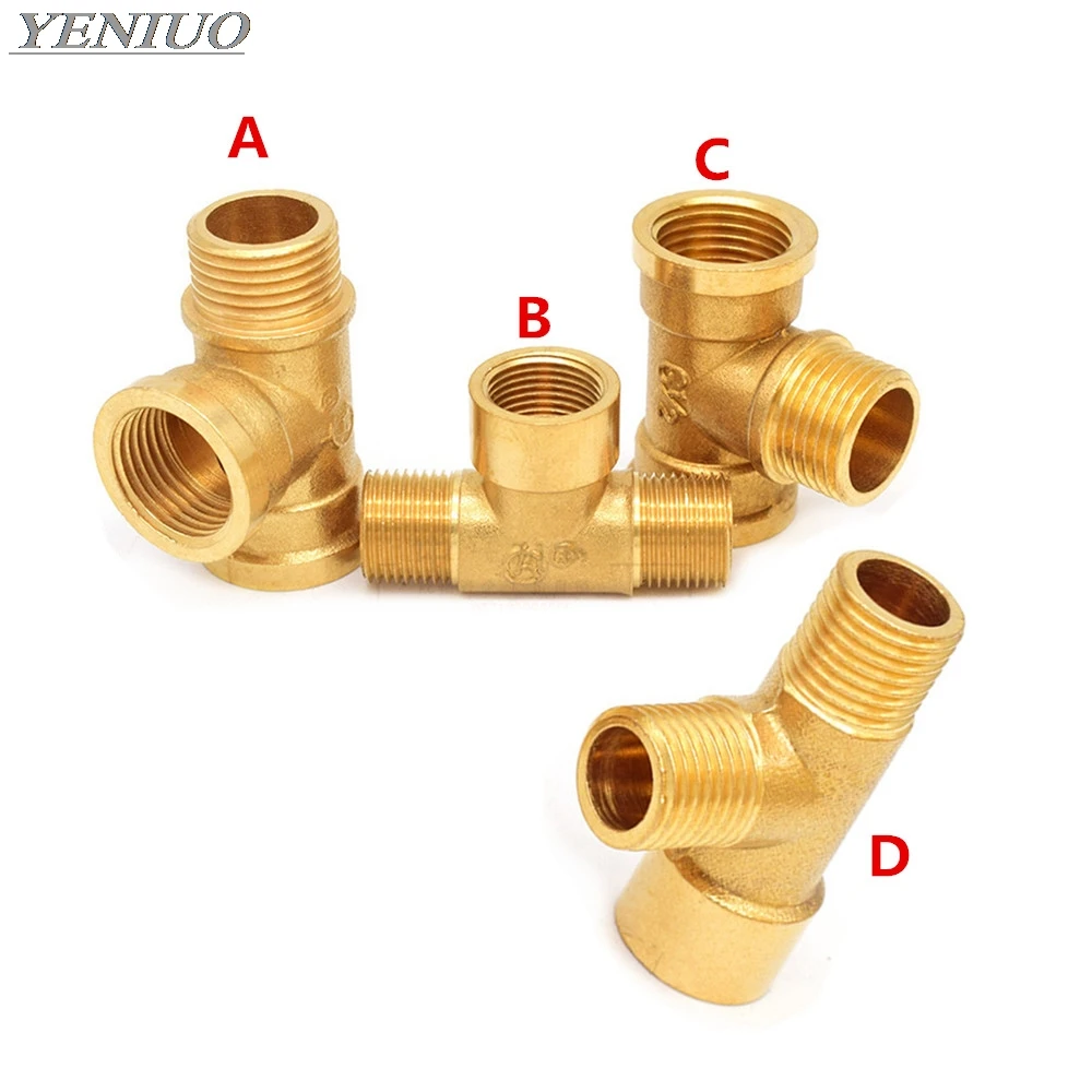 Латунные фитинги для труб с наружной резьбой 1/" 1/4" 3/" 1/2" BSP тройник медные фитинги водный масляный газовый адаптер