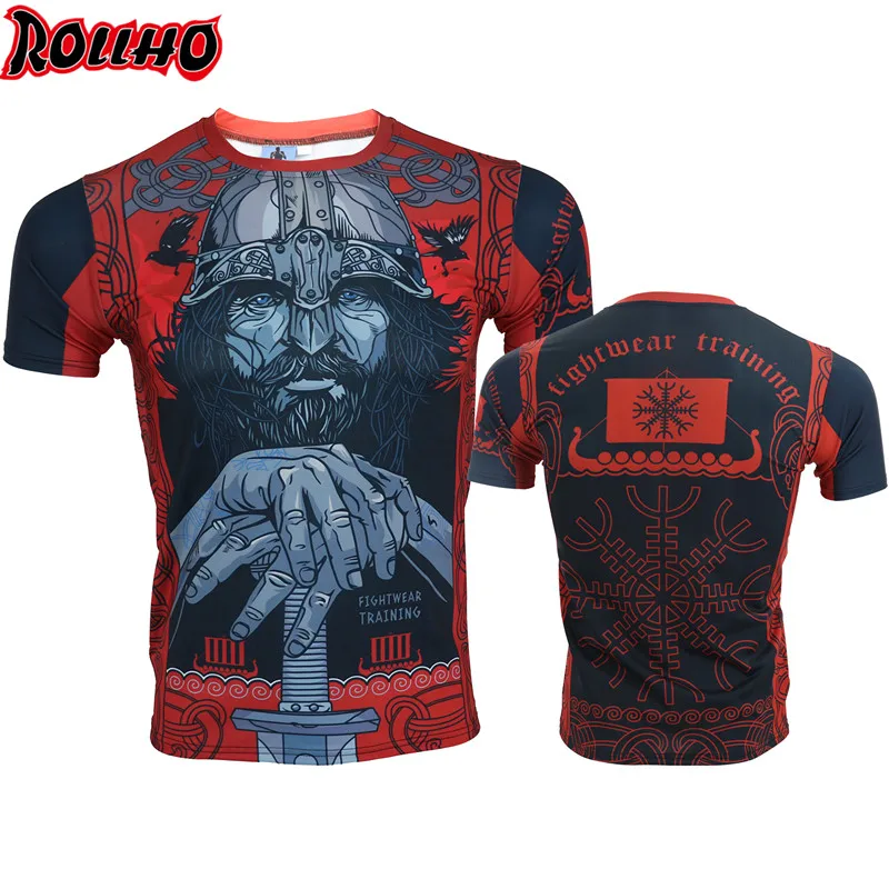 Online ROLLHO Alten Bart Muay Männer Thai T Hemd Homme Boxen MMA T Shirt Gym Tee Shirt Kampf Kampf Kampfkunst fitness Training