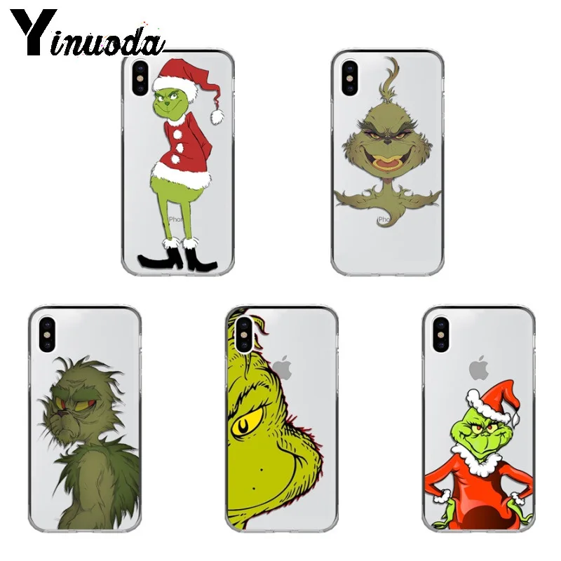 

Yinuoda the grinch Newly Arrived Transparent Cell Phone Case for iPhone Xr XsMax 8 7 6 6S Plus Xs X 5 5S SE 5C Cases