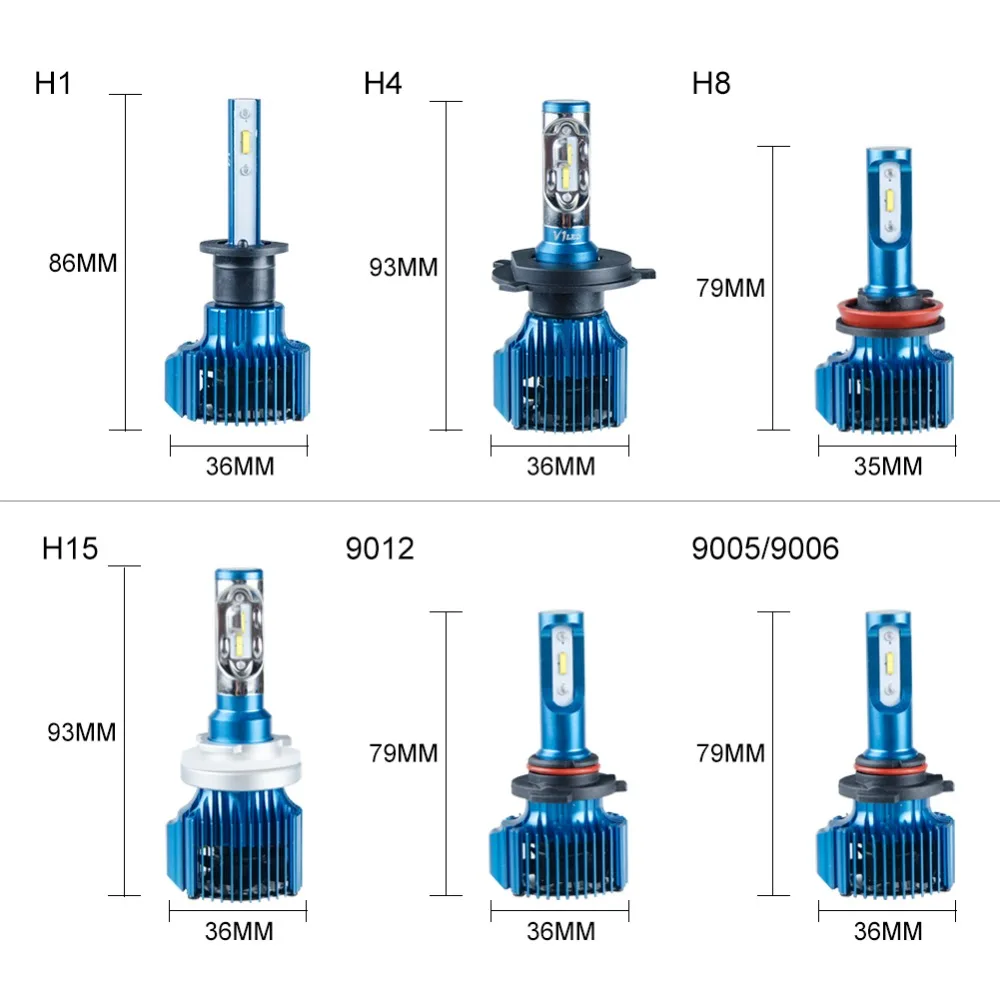 Aceersun Автомобильный светодиодный H4 лампы для передних фар H7 H11 H1 мини 9005 9006 9012 H15 72 W фары для 12000LM обеспечивают работу раздельного освещения противотуманная фара 12 V 24 V csp-кристаллов