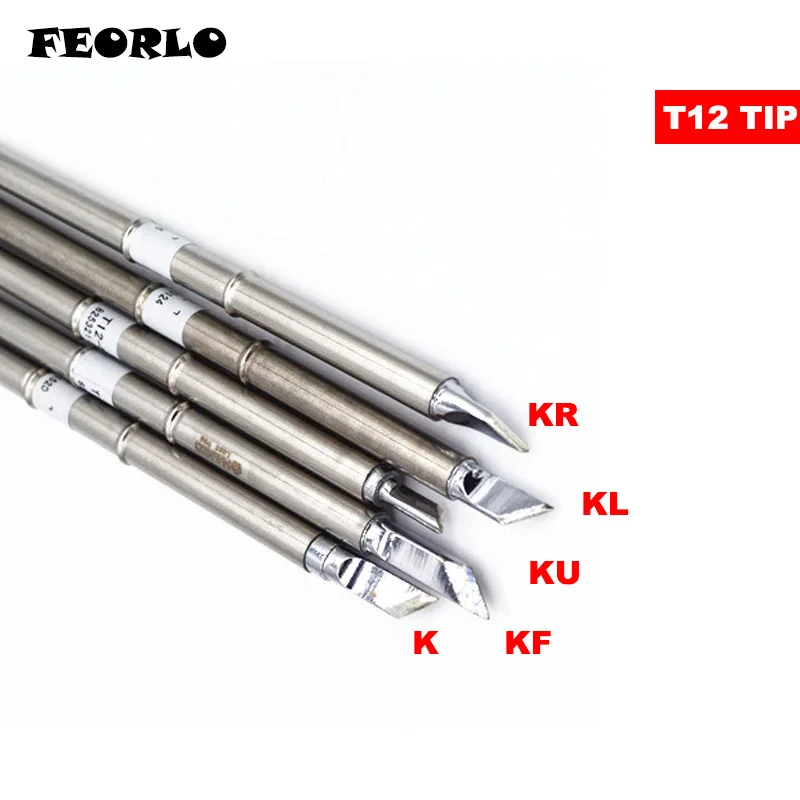 ПАЯЛЬНЫЕ НАКОНЕЧНИКИ FEORLO T12 T12-K KF KR KU KL для паяльной станции с припой HAKKO FX951 STC STM32 OLED - Цвет: K KF KR KU KL