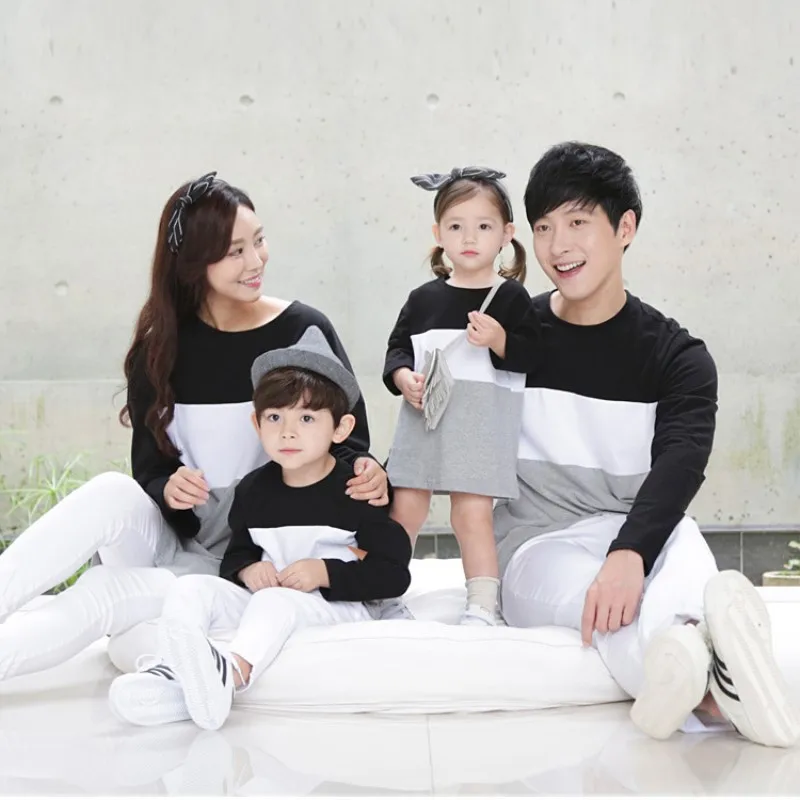 

Papa Daddy and Baby Son T Shirts 2018 Autumn Winter Mother Daughter Dress Pyjamas Family Matching Christmas Pajamas Mum Girl