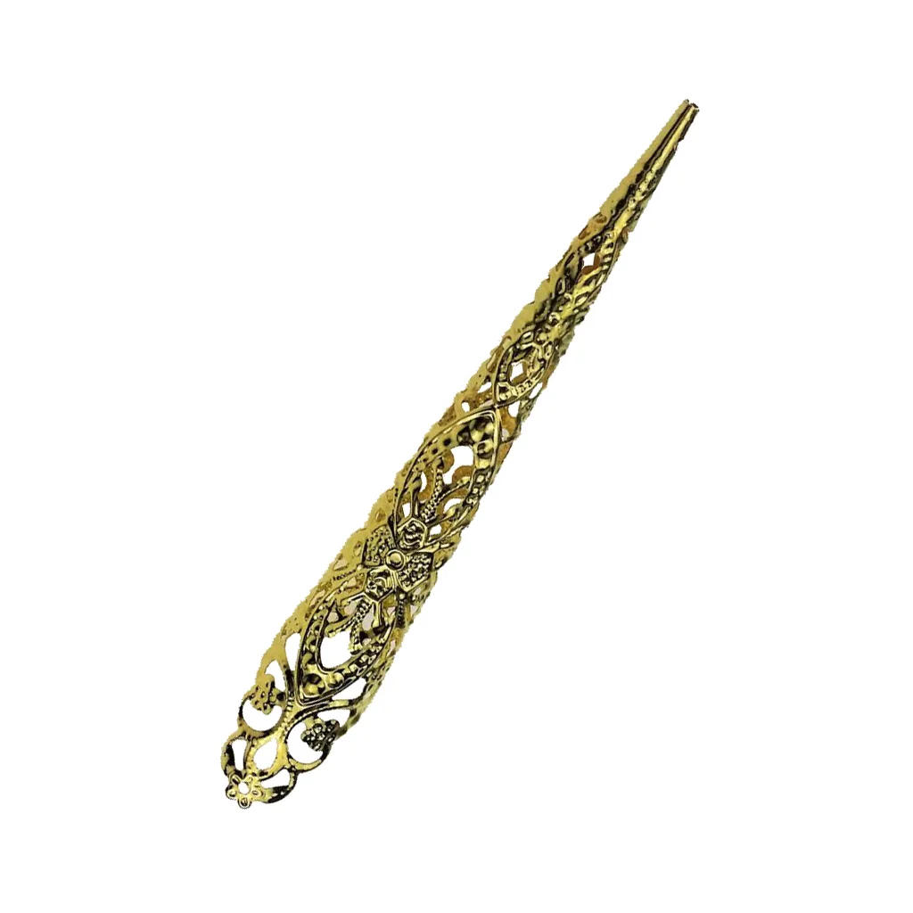 12cm Retro Chic Hollow Steampunk Finger Nail Talon Fingertip Ring Long Nail Tip Jewelry Queen Princess Cosplay Props