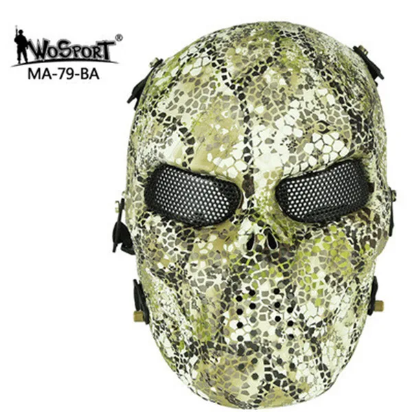 WoSporT Хэллоуин косплей Череп маски для лица камуфляж военный Пейнтбол страйкбол шлемы череп тактическая полная лицевая защитная маска - Цвет: MA-79-BA