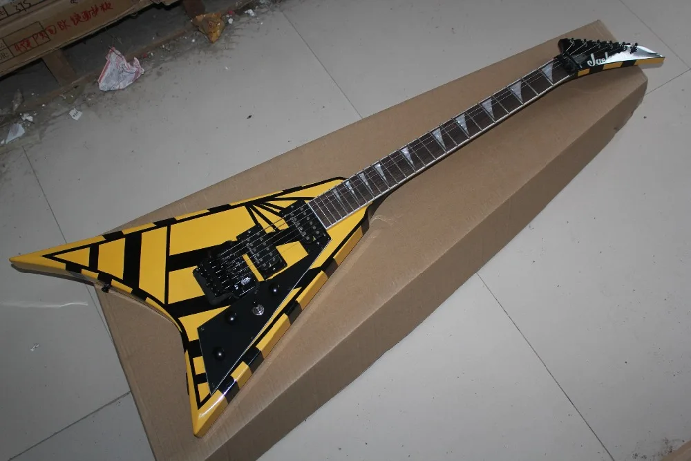 Yellow Finish Jackson Guitar with Floyd Rose Tremolo Jackson Flying V  Electric Guitar with Seymour Duncan Pickups _ - AliExpress Mobile