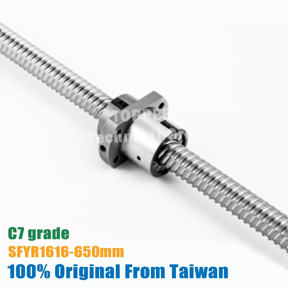 TBI 1616 miniature ball screw 16mm dia 16mm lead 650mm with ballnut