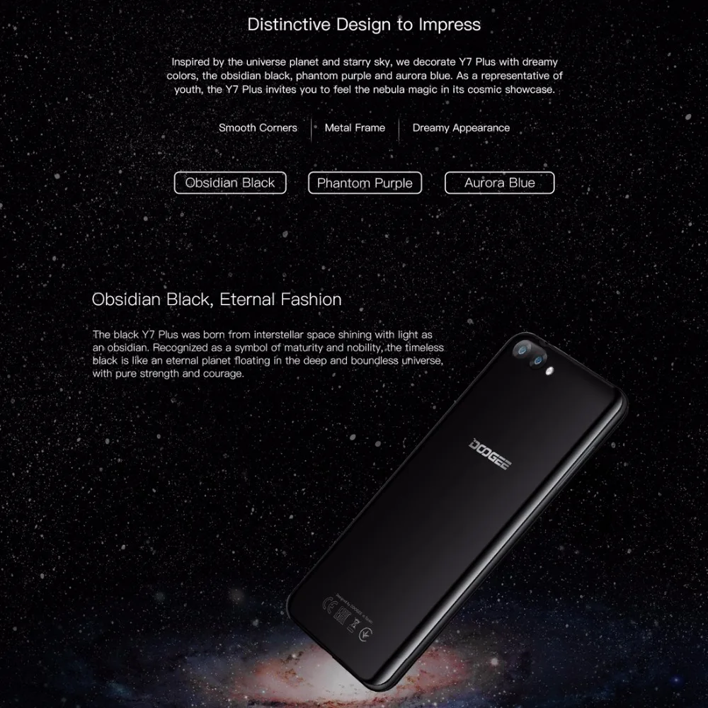 DOOGEE Y7 плюс мобильный телефон 6,18 дюймов 1080*2246 Экран MTK6757 Восьмиядерный 2,5 ГГц 6 ГБ Оперативная память 64 Гб Встроенная память 16.0MP + 13.0MP 5080 мАч ...