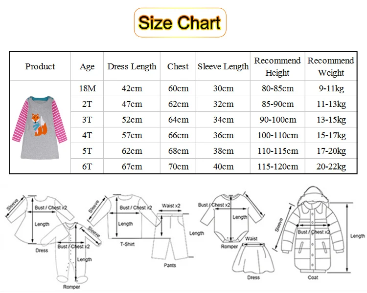 baby clothes girls dress cartoon cotton