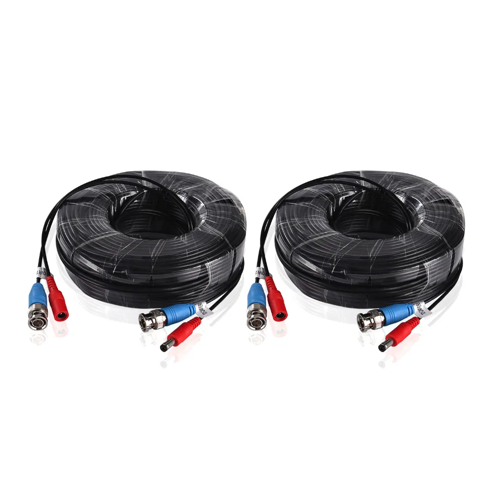 

2-Packed 30M 100Feet Special design BNC Video Power Cable For CCTV AHD Camera DVR Security System ( Black)