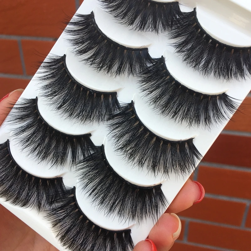 

Sexy Exaggerated Thick False Eyelashes Hand Cross Messy Curling 3D Fake Eyelashes Makeup Tools Natural Long Eye Lashes 5 pairs