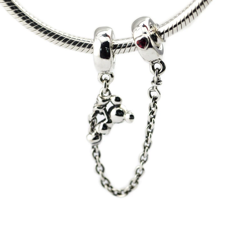 Подходит Pandora Браслеты стерлингового серебра 925 альпинистская мышь надежные цепочки Подвески бусины ручная работа ювелирные изделия изготовление kralen perles