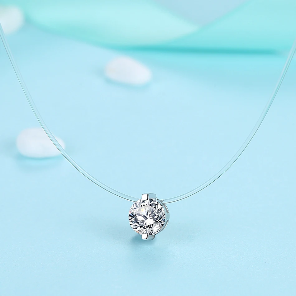 Женское колье из серебра 925 пробы с кристаллическим шариком|silver chain|sterling silver