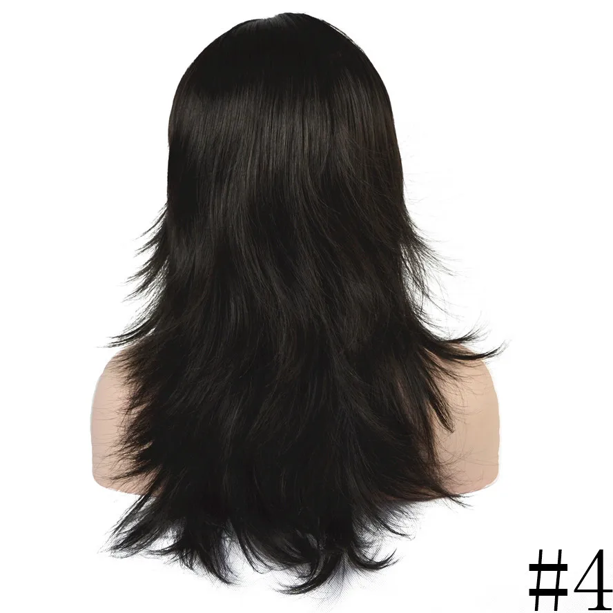 StrongBeauty парик натуральные слоистые длинные прямые волосы синтетические волосы коричневый/черный Парики для черных женщин