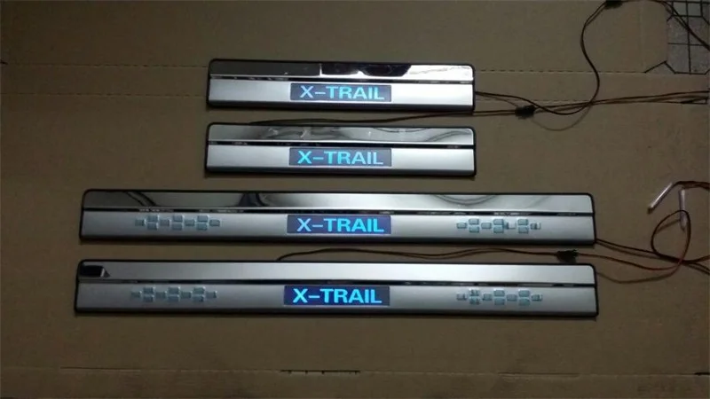 Parrillas de puerta LED ABAIWAI para Nissan x-trail rascador de placas de protección para el Exterior del coche X Trail 2008-2013 2014 de 2015, 2016 4 unids/set Parrillas de puerta LED ABAIWAI para Nissan x-trail rascador de placas de protección para el Exterior del coche X Trail 2008-2013 2014 de 2015, 2016 4 unids/set