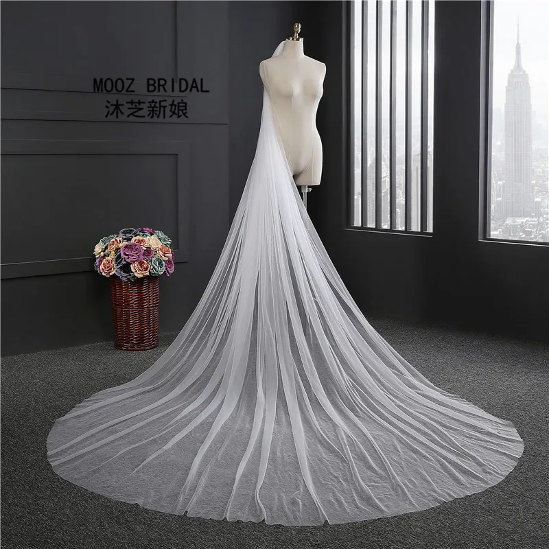 

One-Layer Bridal Veils 3 Meters Chapel Length 3M Width Cut Edge Tulle Wedding Veils Free Shipping Wedding Accesory