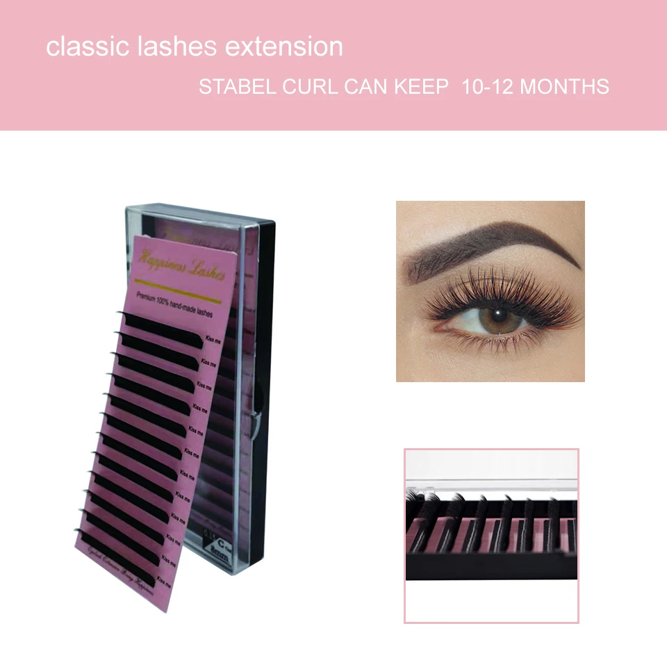 

Eye Lash Extension Classic All Sizes 8-15 mm Mixed Length 4 Trays/Lot 3D Individual Lashes Beauty Tools