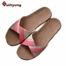 Suihyung Summer Slippers Women Breathable Flax Indoor Slippers Woman Casual Beach Shoes Non-slip Linen Slides Sandals Flip Flops the new fashion woman handmade h slippers summer flip flops students beach shoes non slip soft soled indoor sandals