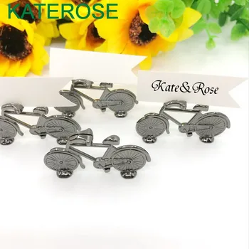 

200PCS Le Tour Bicycle Place Card Holder Table Name Clip Vintage Metal Bike Memo Card Holders Wedding Party Bridal Shower Favors