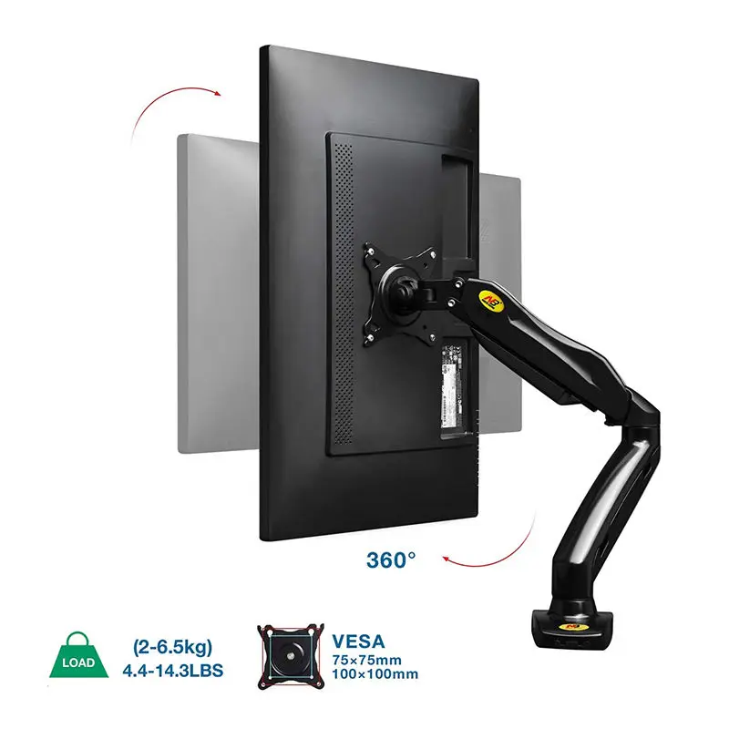 F80 Monitor Desk Mount Stand 17 27 Computer Monitor Holder Arm Gas Spring Full Motion Flexible Tv Monitor Mount Loading 2 6 5kg Tv Mount Aliexpress