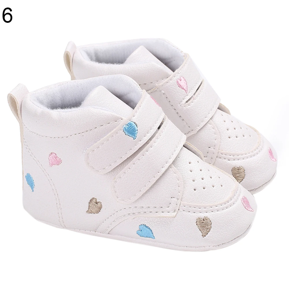 MulticolorHeart 11cm Модные детские кроссовки для девочек и мальчиков, противоскользящая мягкая подошва, спортивная обувь для младенца-ползунка, обувь для кроватки - Цвет: MulticolorHeart 11cm