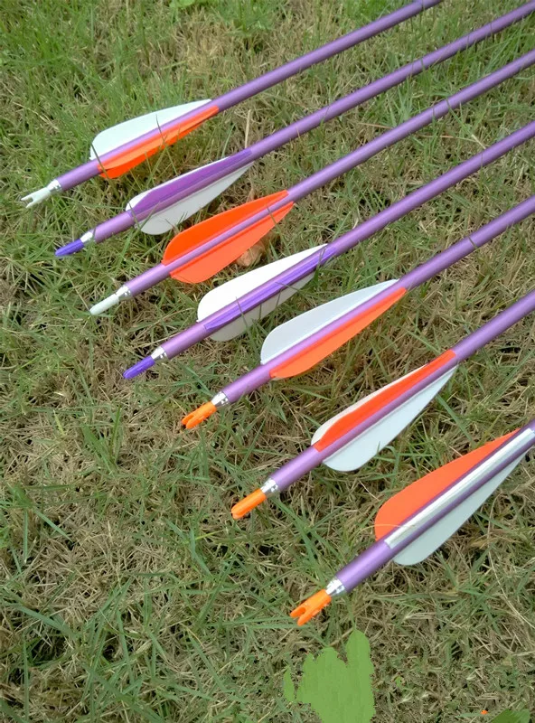 New For Compound Bow or Long Bow Archery Hunting 6pcs Aluminum Arrow