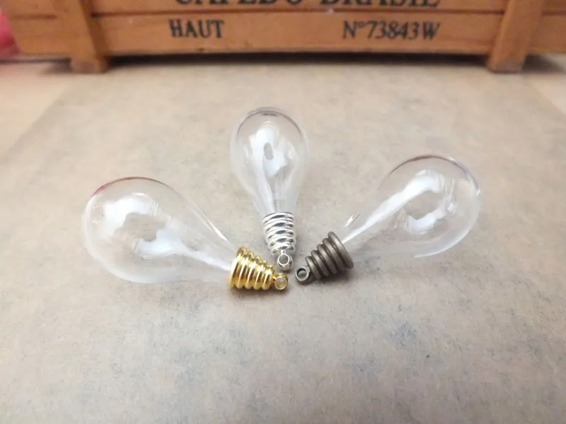 

Free ship!! 30x18mm Light bulb shape glass globe DIY glass globe vial pendant decorations glass bottle jewelry necklace