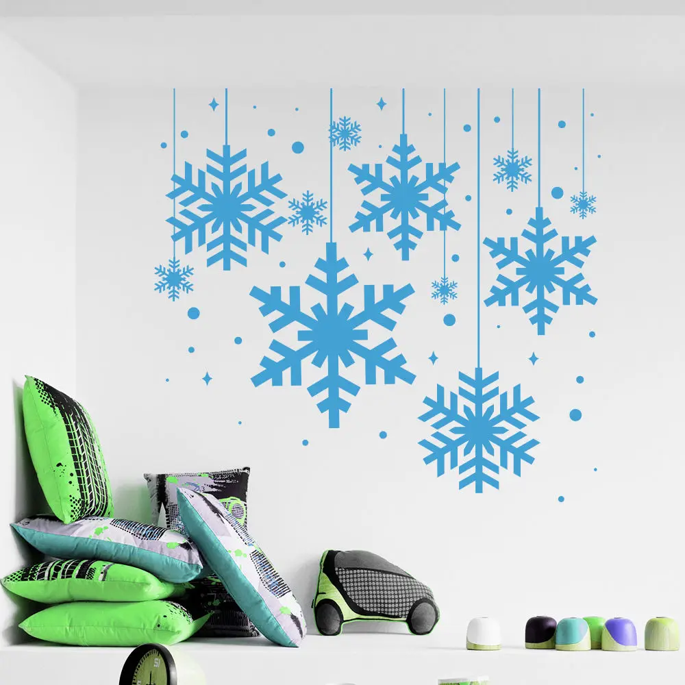 Blanco Copos de Nieve Navidad Pared Adhesivo Decoración Hogar Ventana Extraíble Vinilo Mural