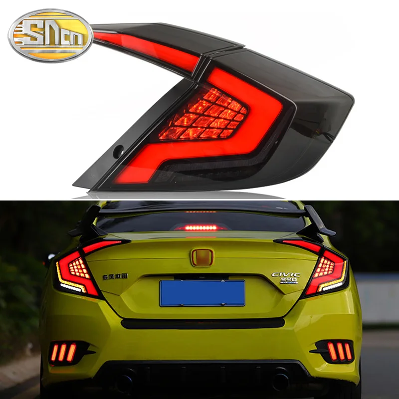 

For Honda Civic 10th Sedan 2017 2018 2016 12V Car Tail lights Taillight Rear Lamp Turning+Reversing+Fog+Brake light&Moving lamp