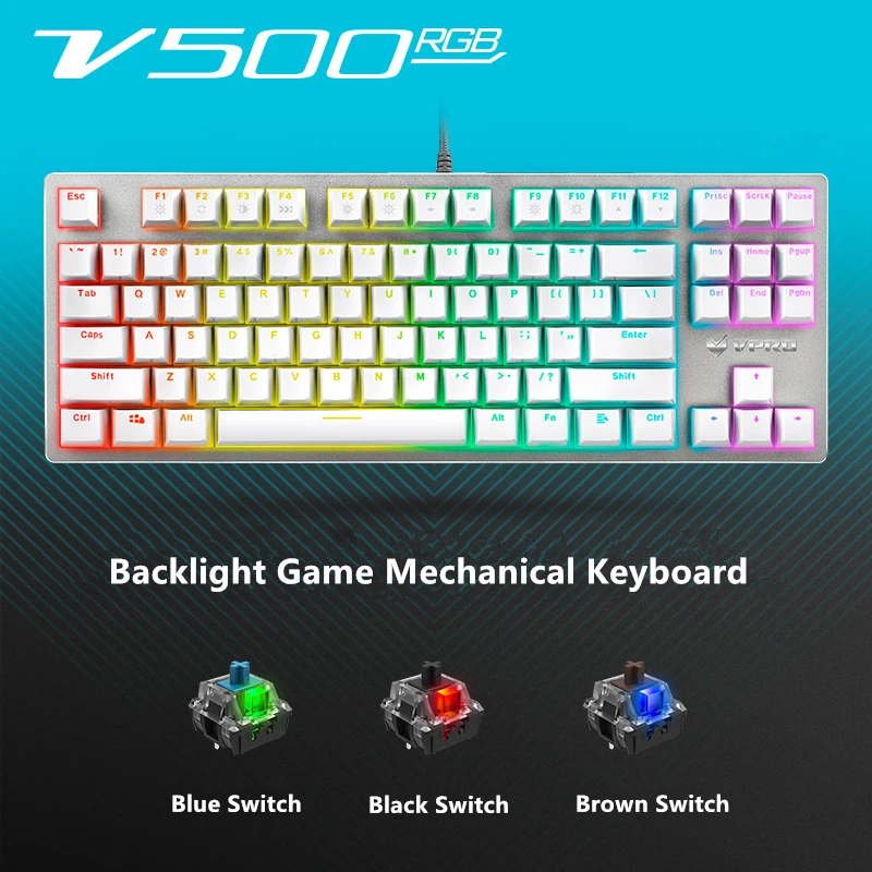 Оригинальная Механическая игровая клавиатура Rapoo V500 для геймерского компьютера