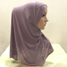 H1382 мусульманский цельный хиджаб шарф крест-накрест исламский хиджаб шарф женские повязки для волос