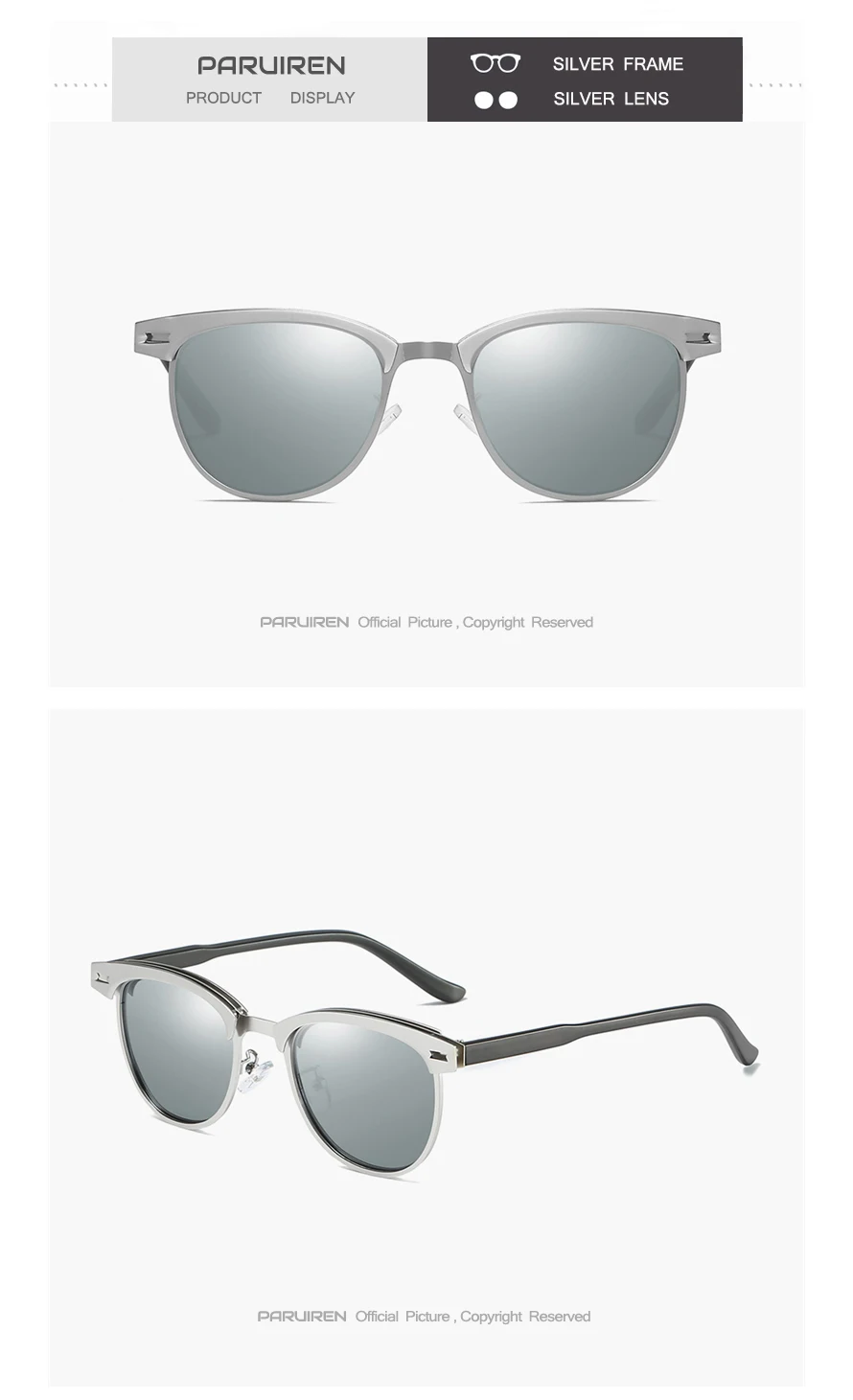 Round Sunglasses Men Polarized Vintage Aviator 12