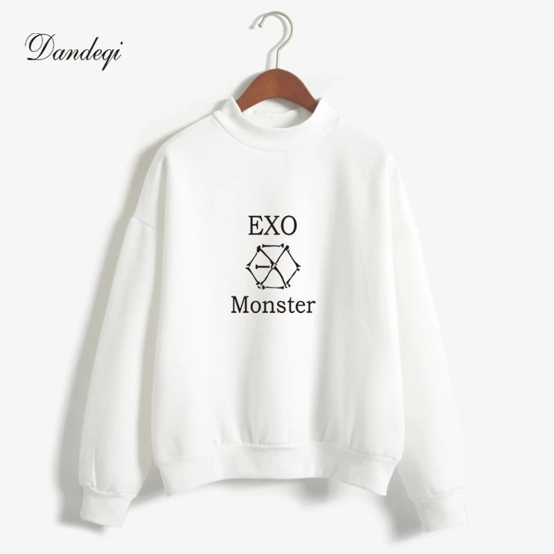 Kpop Exo толстовки для женщин Harajuku флисовый пуловер с длинными рукавами хип-хоп