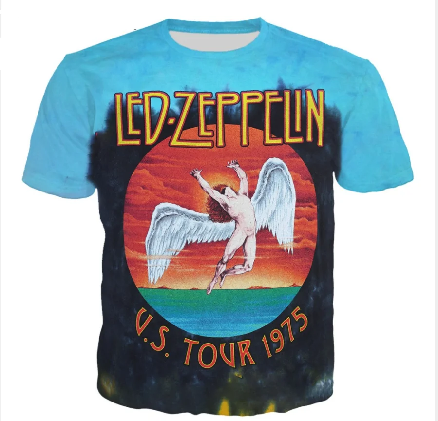 

Hip Hop Band Led Zeppelin Men Shirts 3D Printed Tee Shirt Funny Fashion Summer Shirts Cool Shirt For Men Women Unisex Casual Top