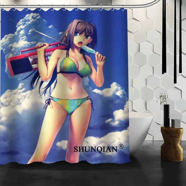Buy Best Nice Custom Anime Art Girl Shower Curtain Bath Curtain Polyester