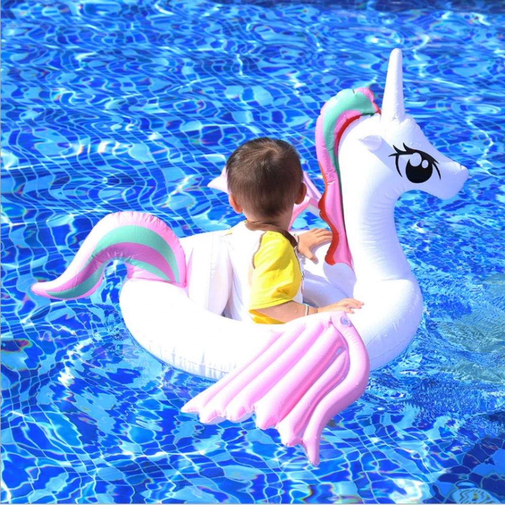 

2 to 6 years old kids swimming circles Inflatable Unicorn Pegasus Baby Pool Float for swimming Pool inflatable Boat Water Toys