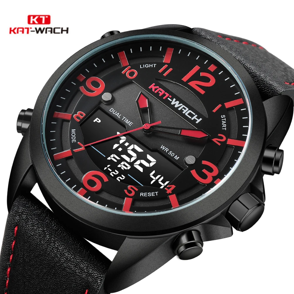 

Kat-wach Men's Watches Sport Digital Watch Men LED 50m Waterproof Top Brand Quartz Wrist Watches For Male Relogio Masculino