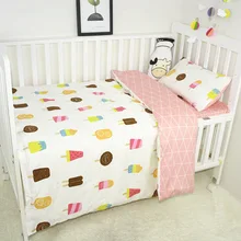 Детский набор постельных принадлежностей, дышащая мягкая детская кроватка, пододеяльник для новорожденных, гладкая простынь, наволочка, набор постельных принадлежностей для малышей