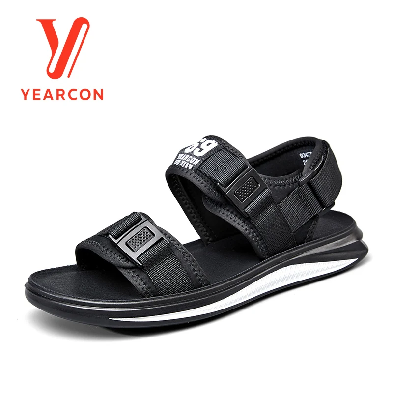 

YEARCON Men's Sandals Summer High Quality Brand Causal Shoes Beach Genuine Leather Fashion Outdoor Waterproof 9342ZS97462W