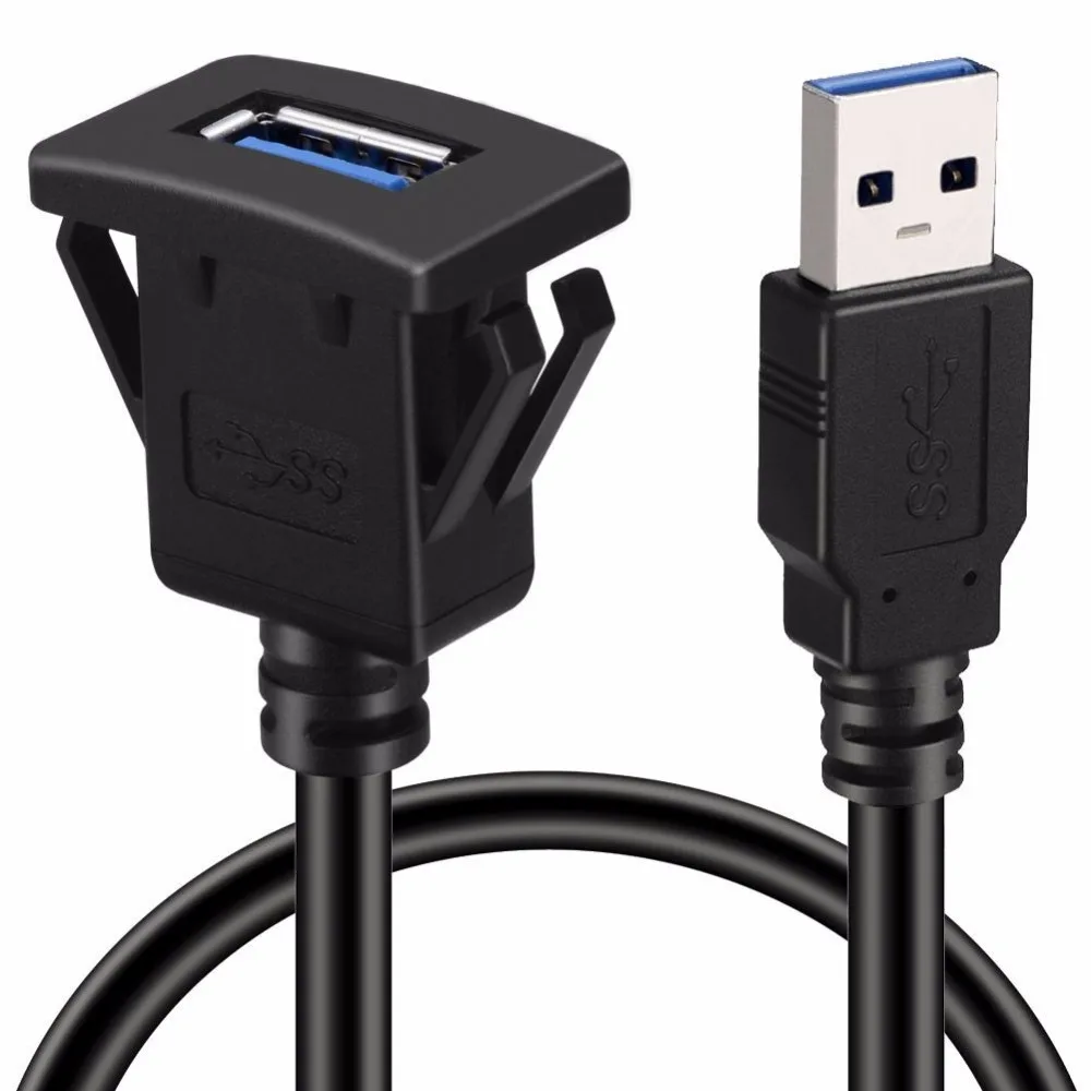 Квадратный Удлинительный кабель с одним портом USB 3 0 для монтажа на панели