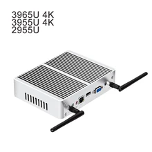 Fanless Mini PC DDR3 RAM 4K Resolution Windows 10 Mini Computer Celeron 2955U 3955U 3965U Desktop