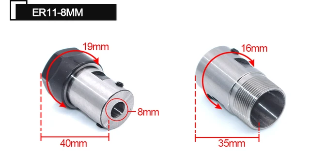 Supporto Albero Motore ER11 8mm Per Fresatura CNC - Estensione Per Lavorazione Fori Profondi - Foto 8