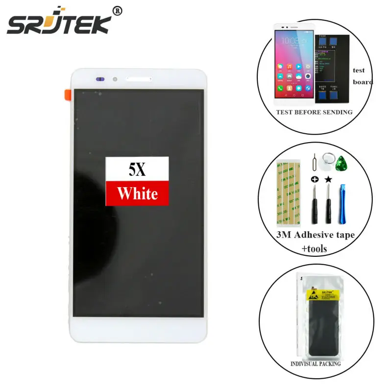 

Srjtek 5.5'' Full LCD DIsplay + Touch Screen Digitizer Assembly For Huawei honor 5x KIW-AL10 / Glory Play 5X free tools